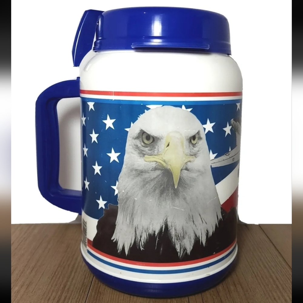XLarge 64 Ounce Patriotic Patriot Drink Cup Mug Bald Eagle Lady Liberty American
